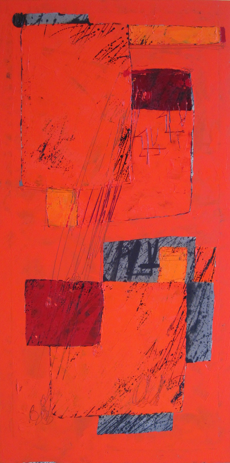 Rosso-grigio olio, 2013<br> Olio su tela, 60x120cm