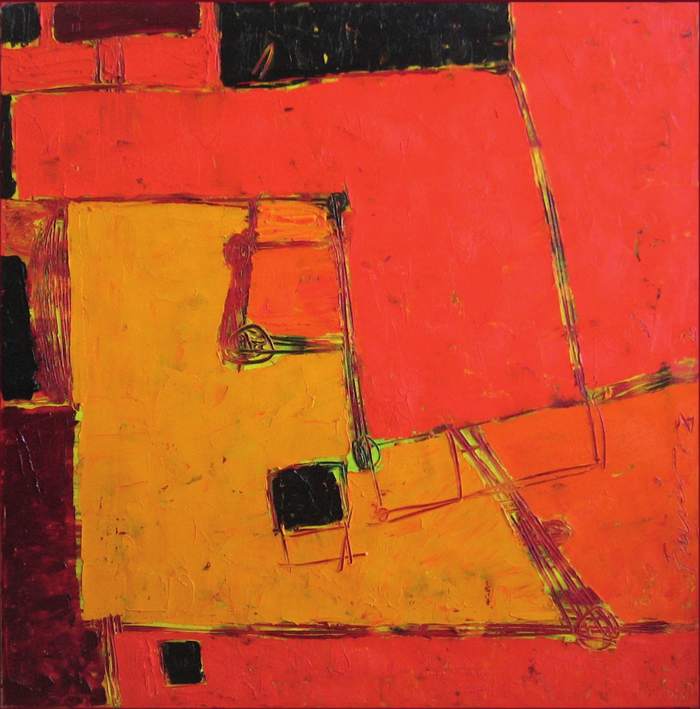 Rosso-arancio, 2008<br/>Olio su tela, 80 x 80 cm