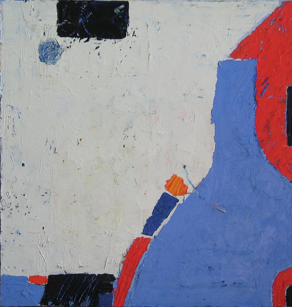 Azzurro-rosso, 2011<br/>Olio su tela, 60 x 60 cm