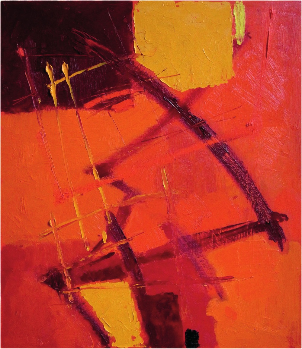 Rosso-giallo, 2012<br/>Olio su tela, 70 x 80 cm